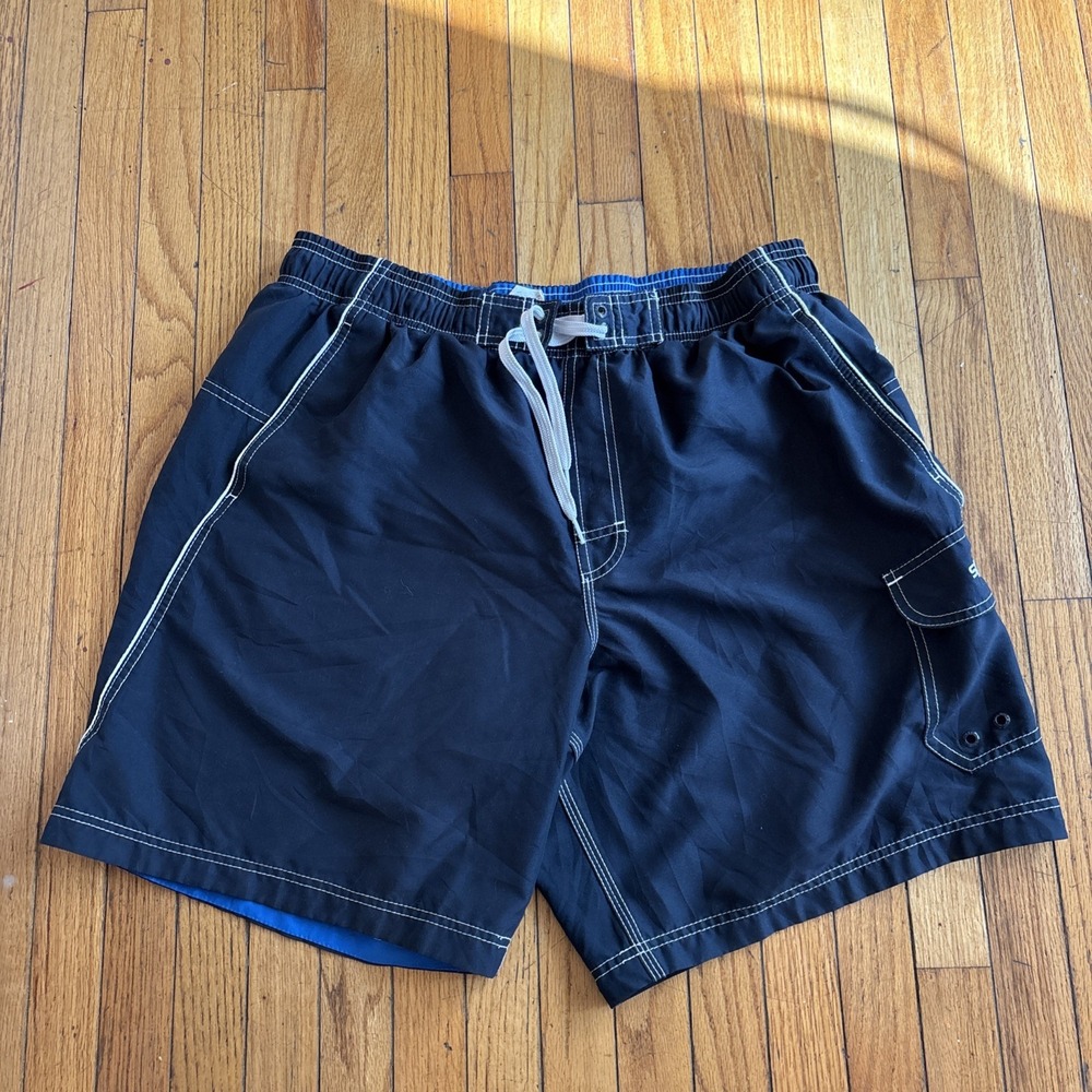 Speedo Mens Mid Rise Dark Blue Swim Trunks Size Large‎ 34x8